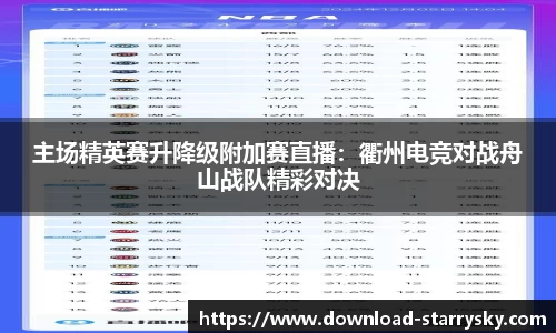 主场精英赛升降级附加赛直播：衢州电竞对战舟山战队精彩对决