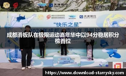 成都滑板队在极限运动嘉年华中以94分稳居积分榜首位